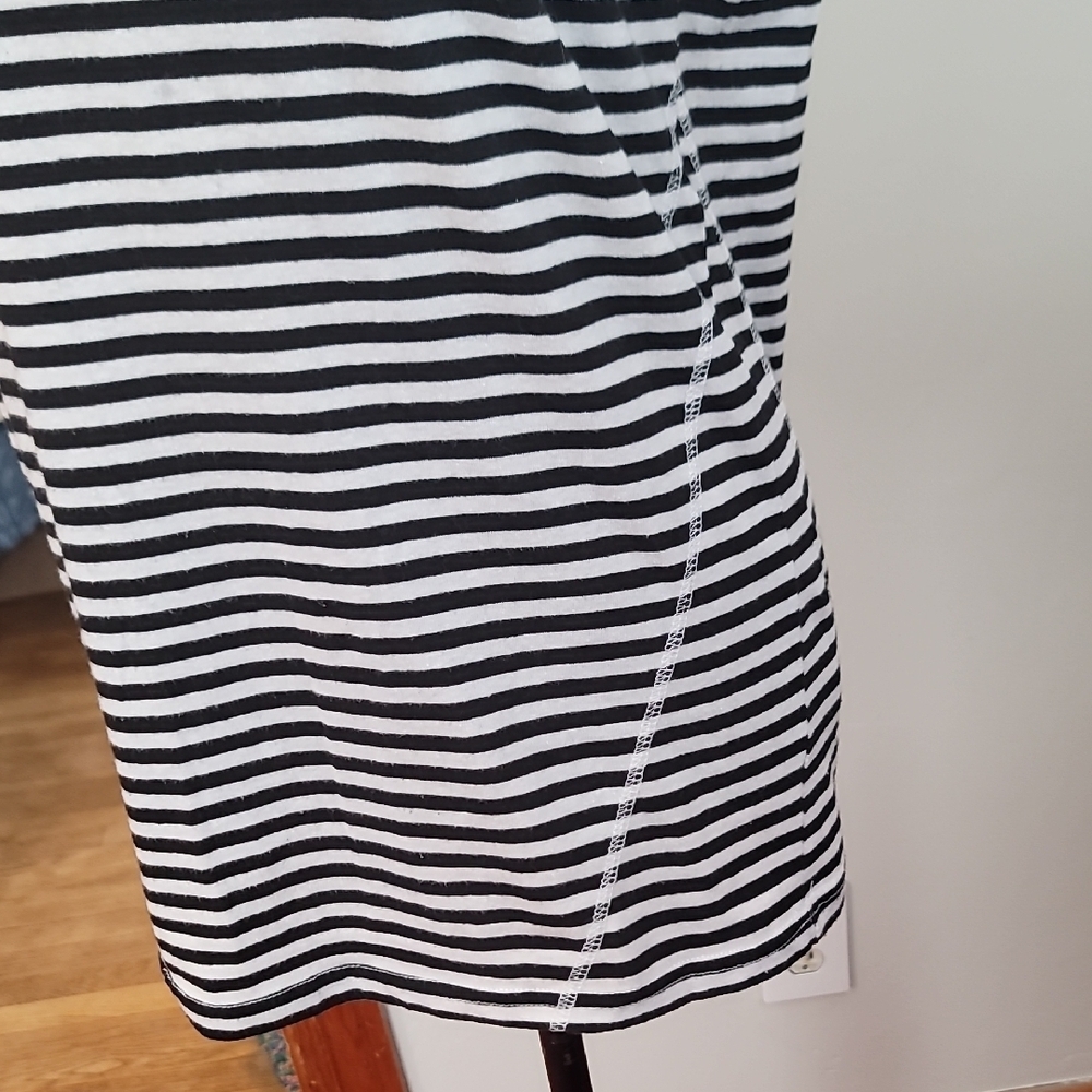 Poof Classic Black and White Striped Women's Tee - Picture 4 of 9